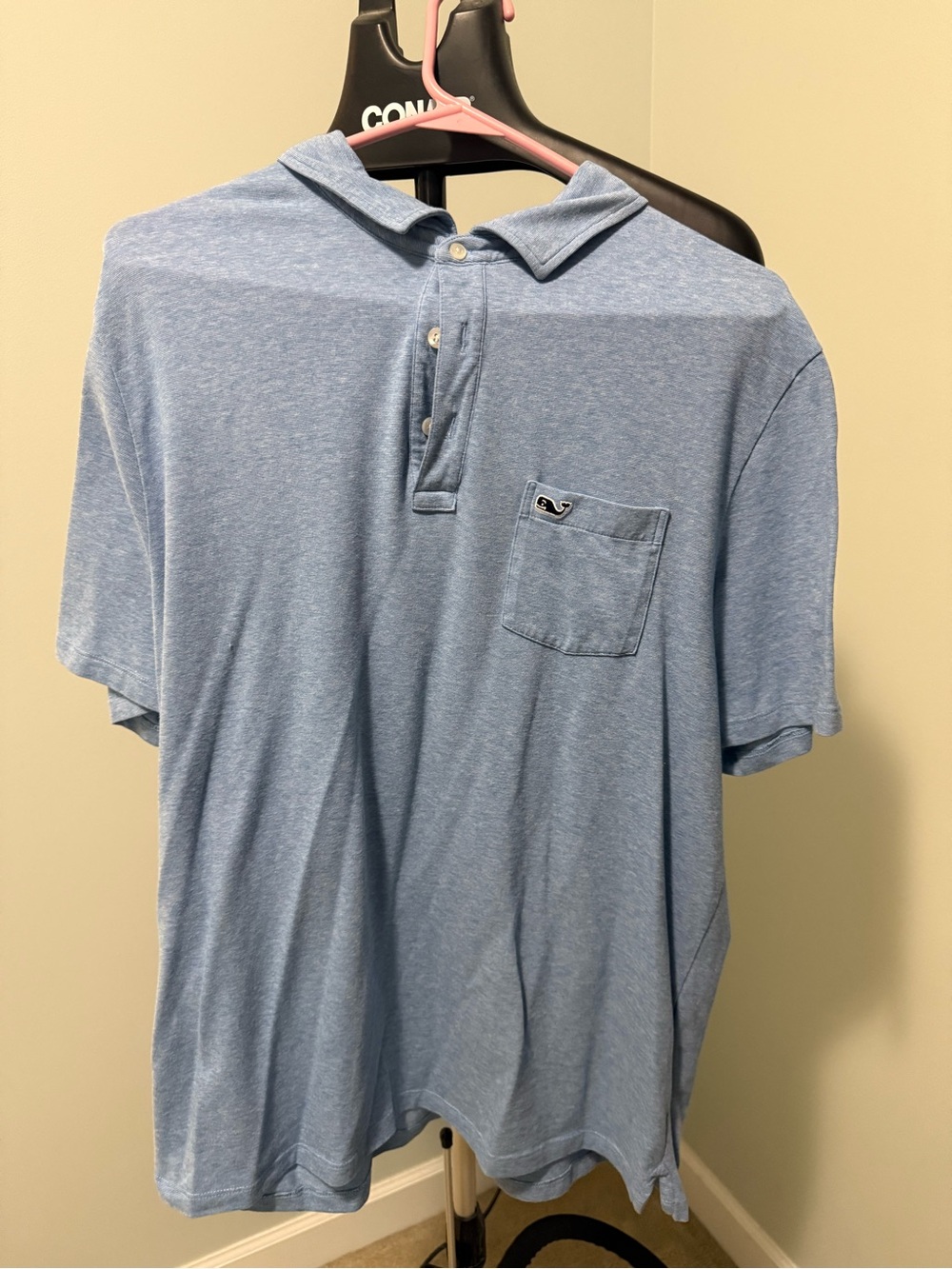Vineyard Vines Light Blue Short-Sleeve Polo with Chest Pocket